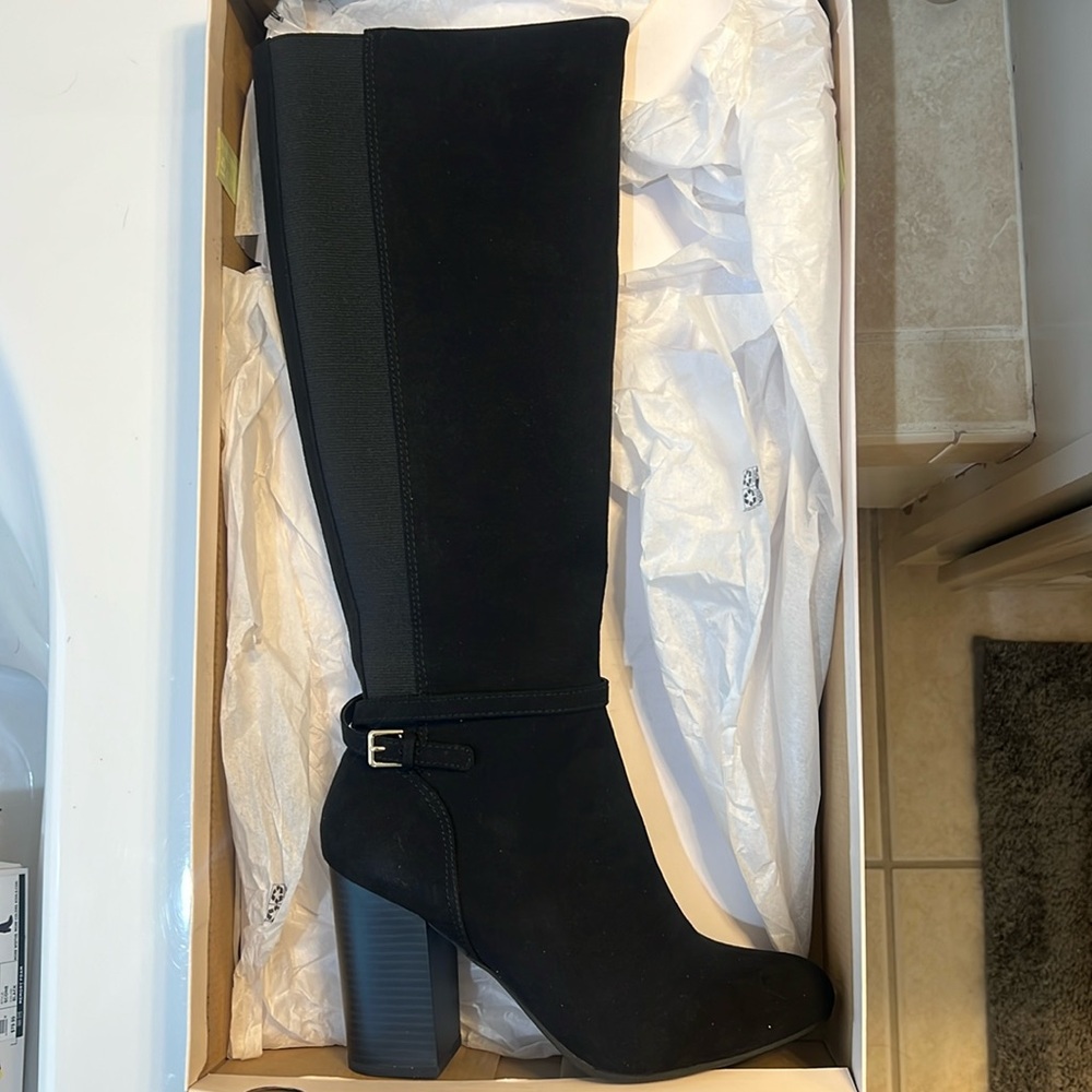 Lauren Conrad black suede tall boots